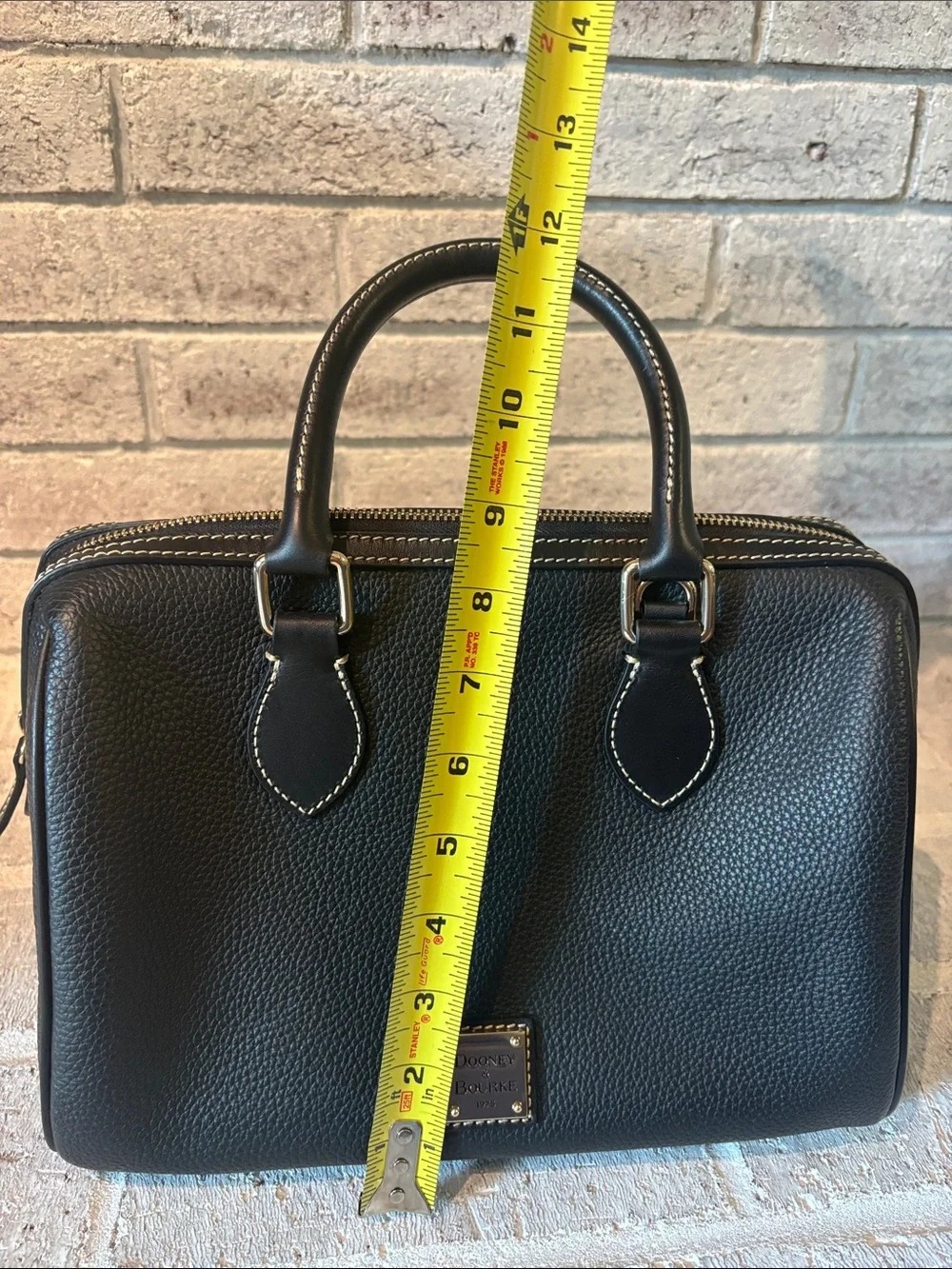 Dooney & Bourke Black Pebble Leather Bag with Gold Hardware